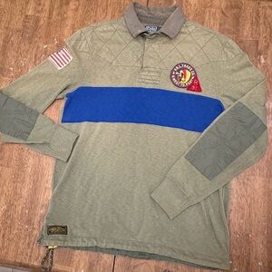 Ralph Lauren Green Indian Head R32 Rugby Men's Shirt